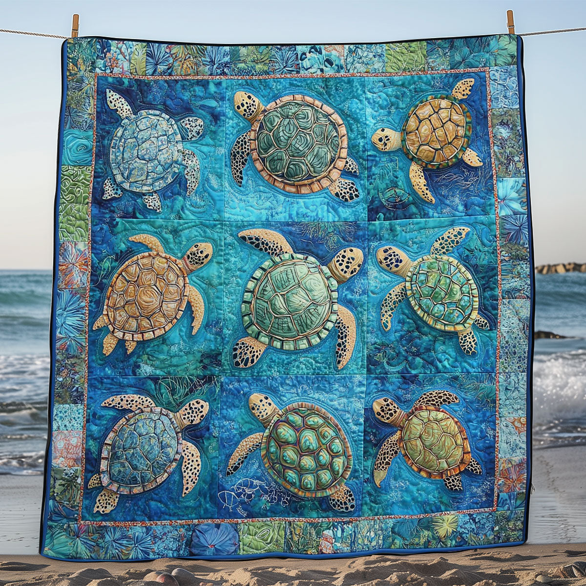 Sea Turtles WM1008005CL Quilt