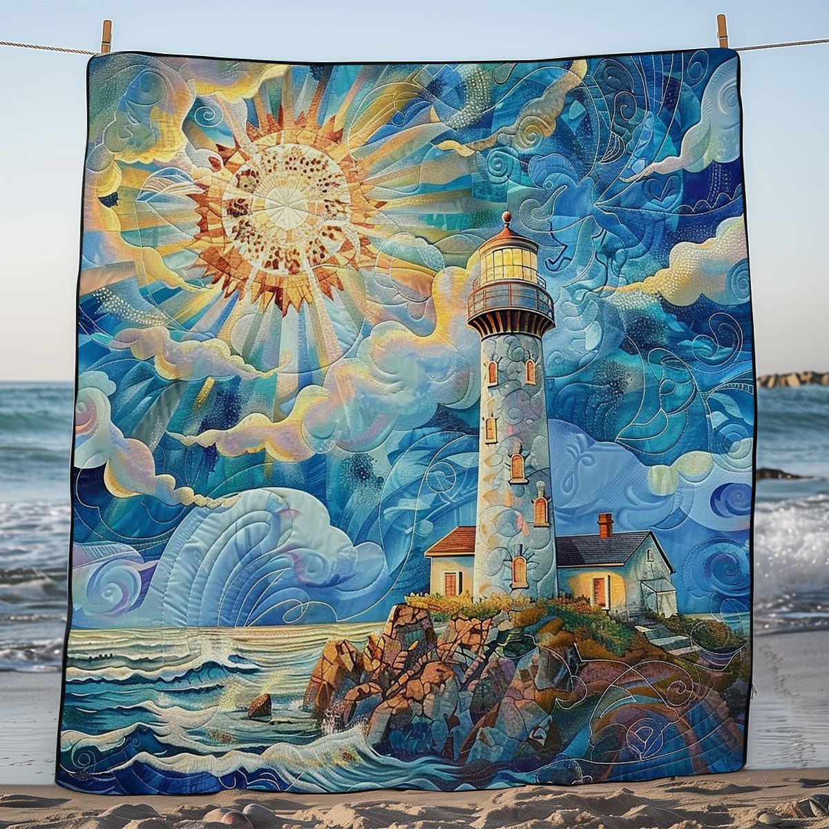 Sun Shine On Ocean WM1508008CL Quilt