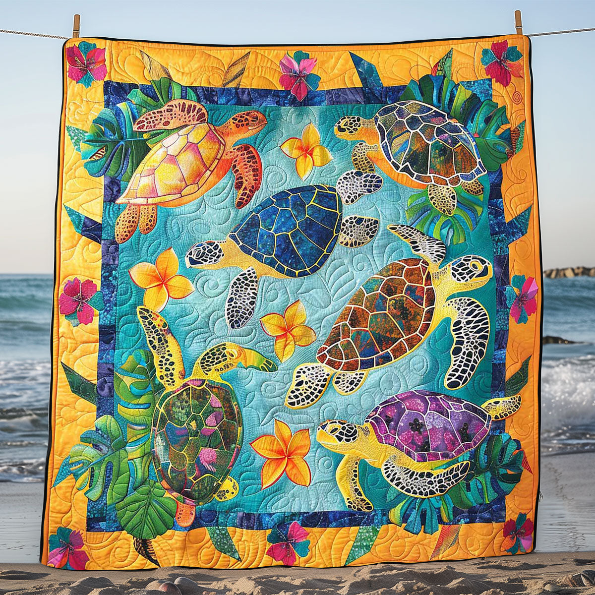 Tropical Turtle WP1008031CL Quilt