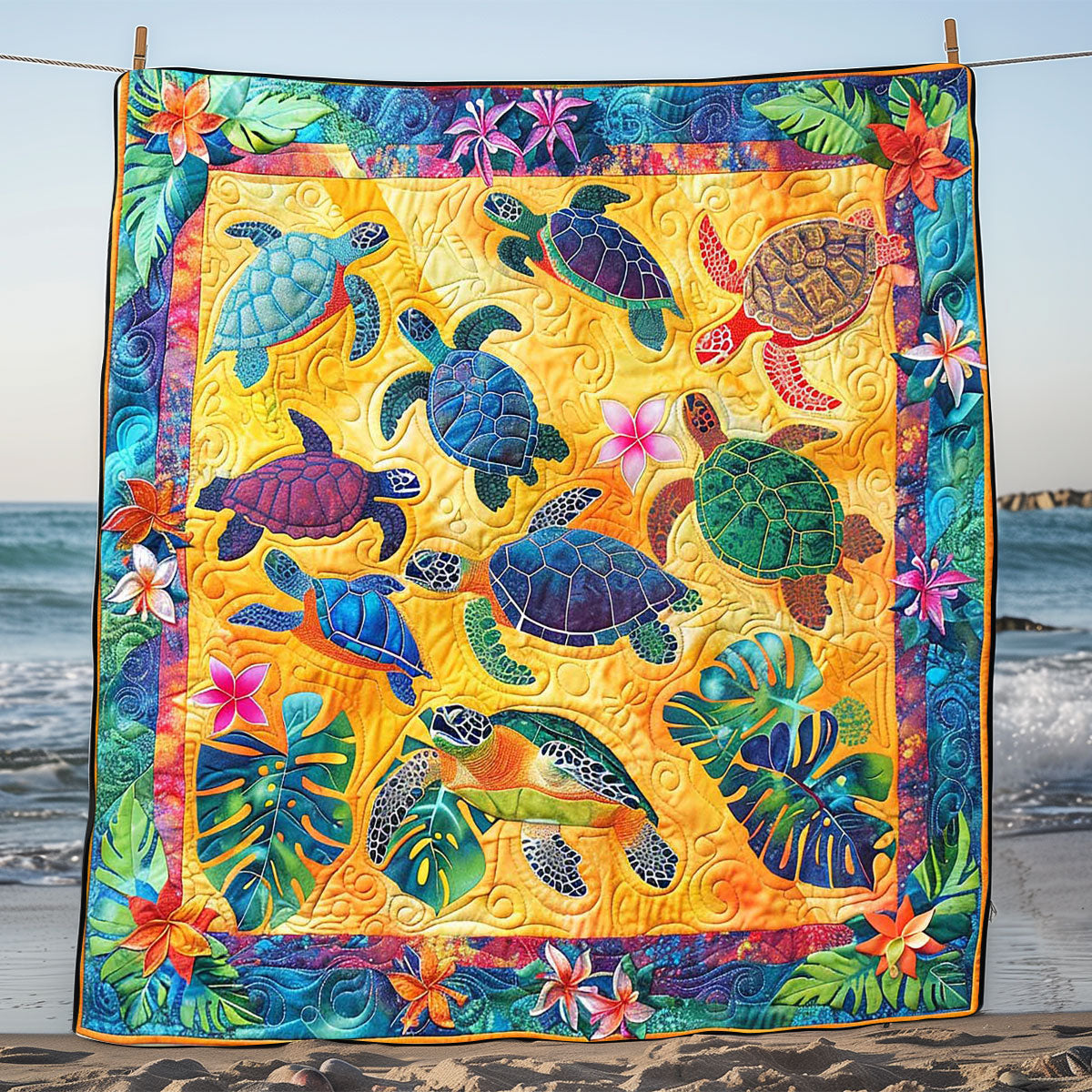 Turtle Sunny Forest WP1008027CL Quilt