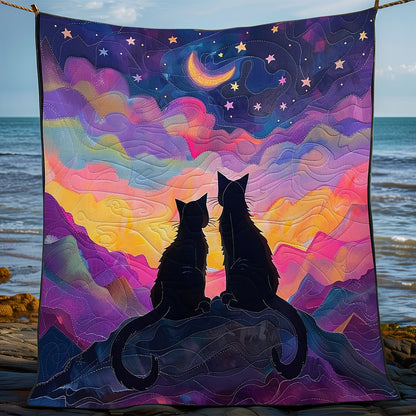 Black Cat Couple WO2408009CL Quilt