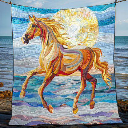 Horse Running Beach WP1008012CL Quilt