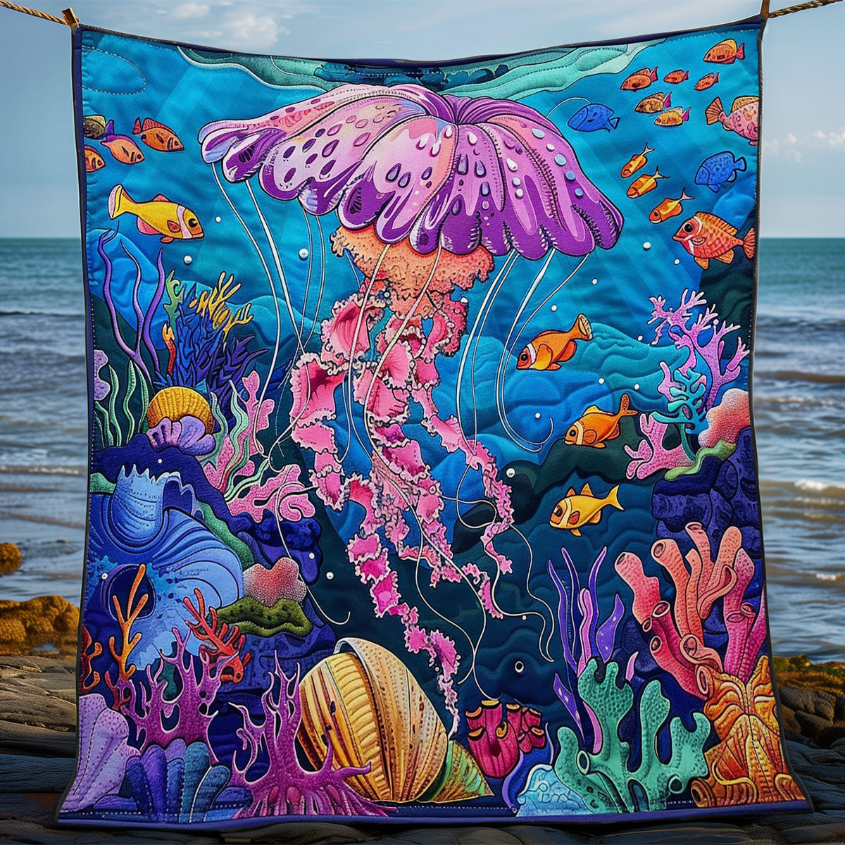 Jellyfish And Natural World WO1308028CL Quilt