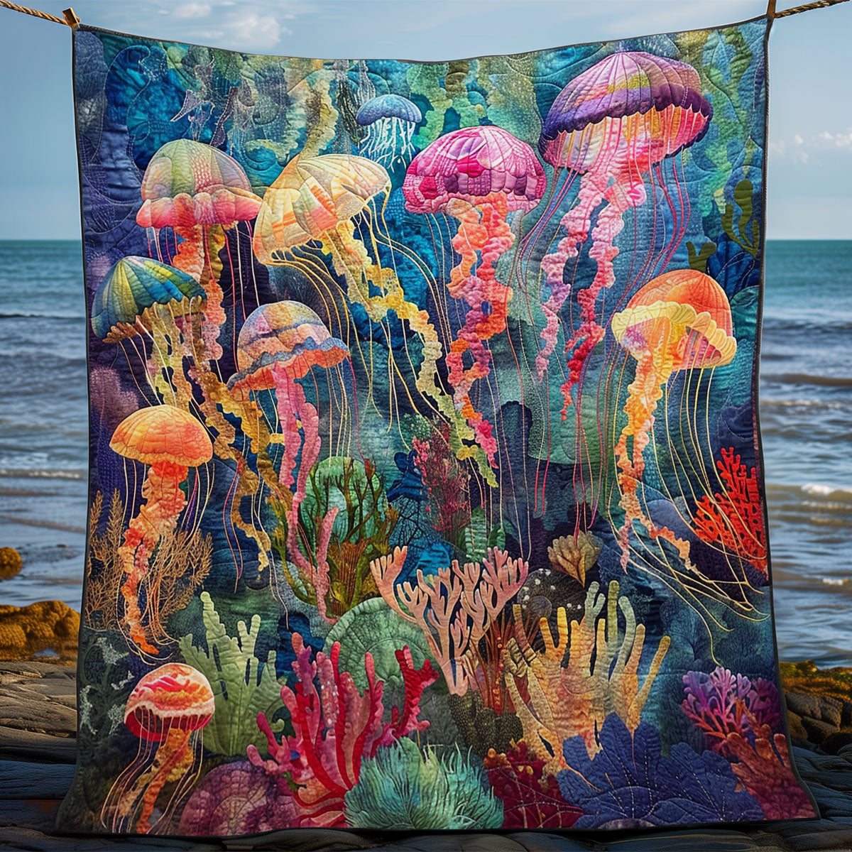 Multicolored Jellyfishes WM1608027CL Quilt