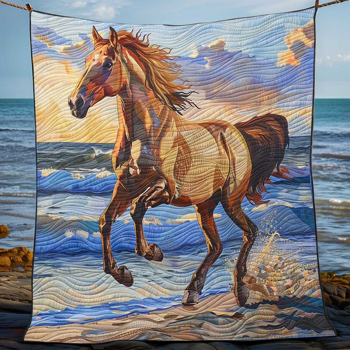 Running Horse Sunrise WP1008018CL Quilt