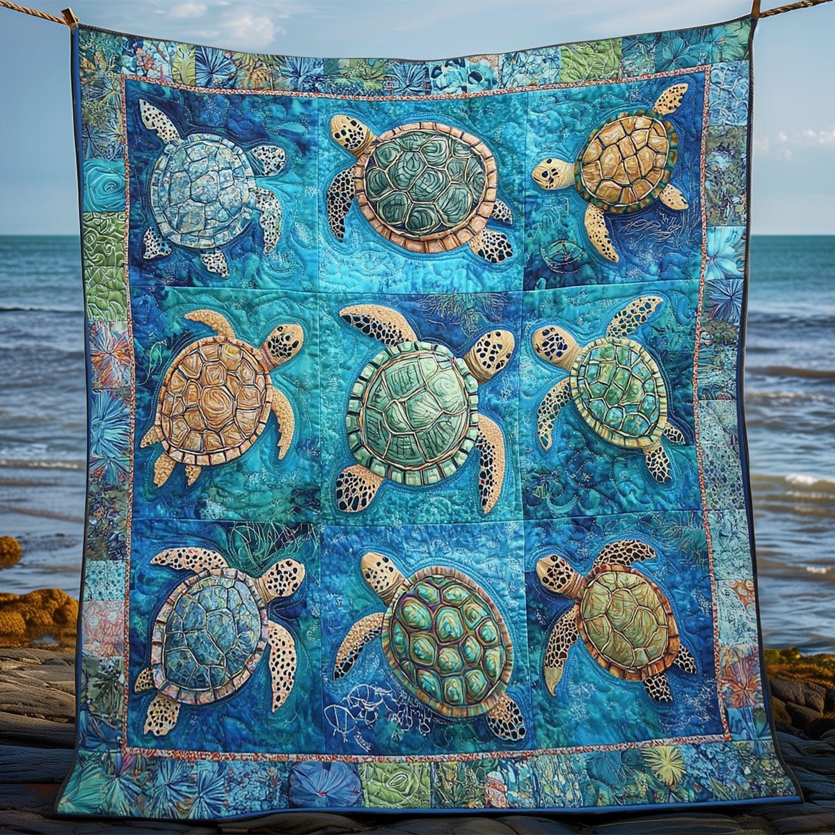 Sea Turtles WM1008005CL Quilt