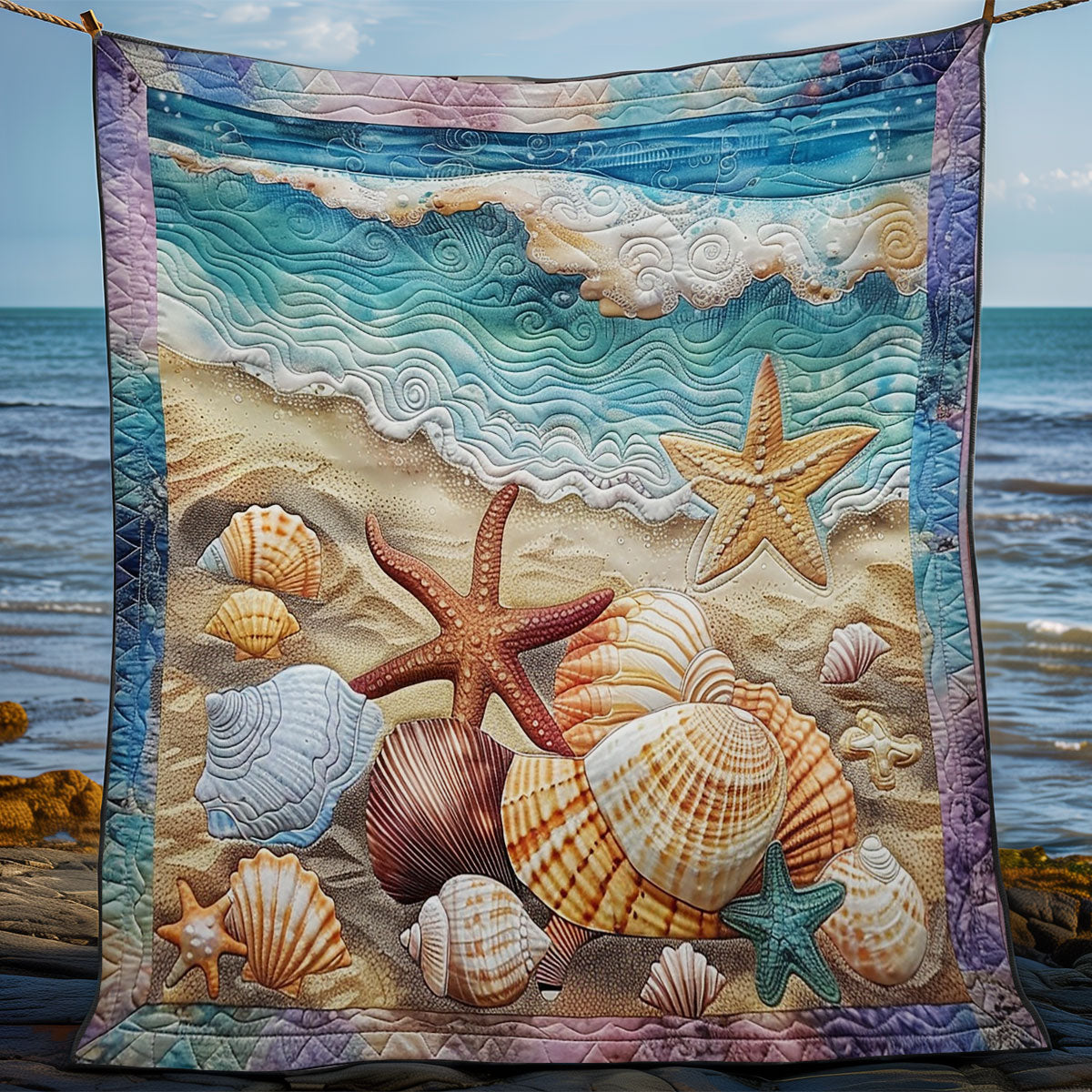 Seashell Ocean WO1608004CL Quilt