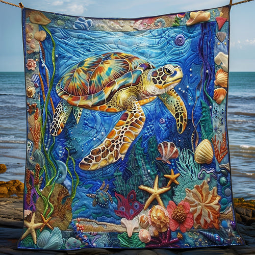 Turtle And Seashells WO2308036CL Quilt