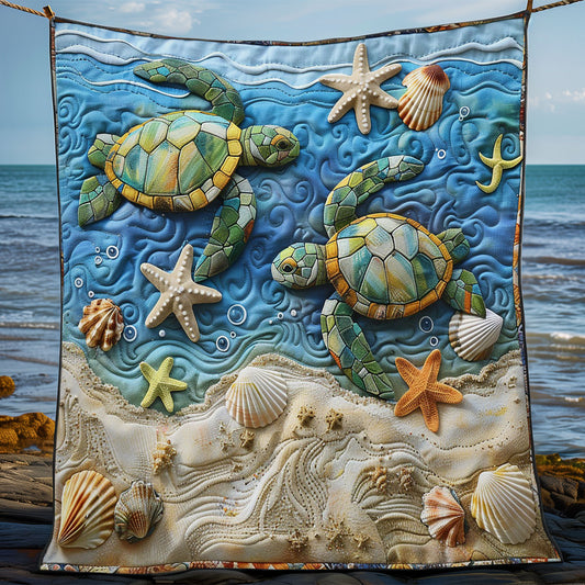 Turtle And Seashells WO2308041CL Quilt