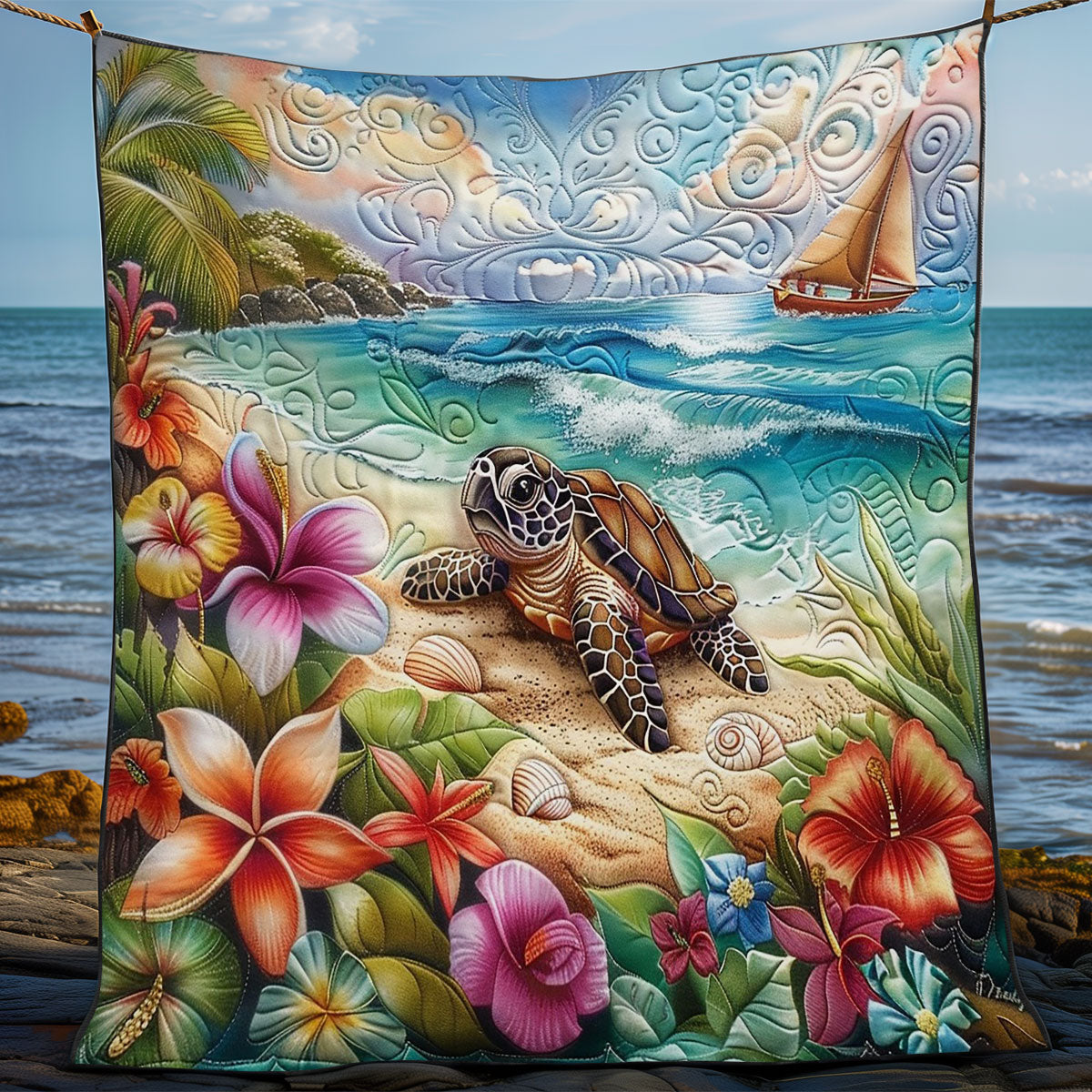 Turtle Morning Sand WM1508015CL Quilt