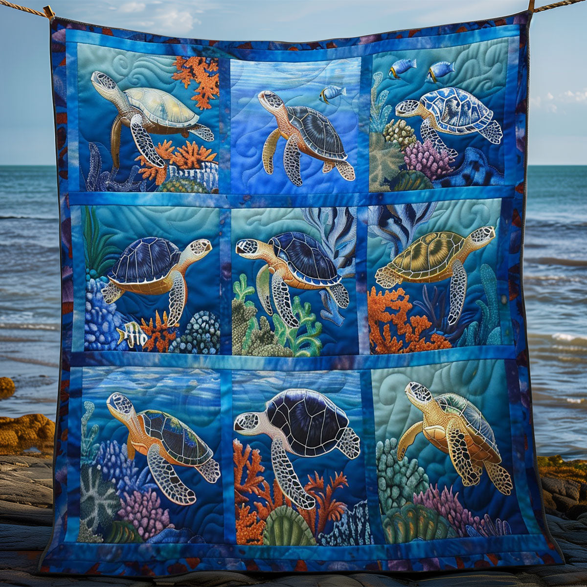 Turtle Ocean WO2208048CL Quilt
