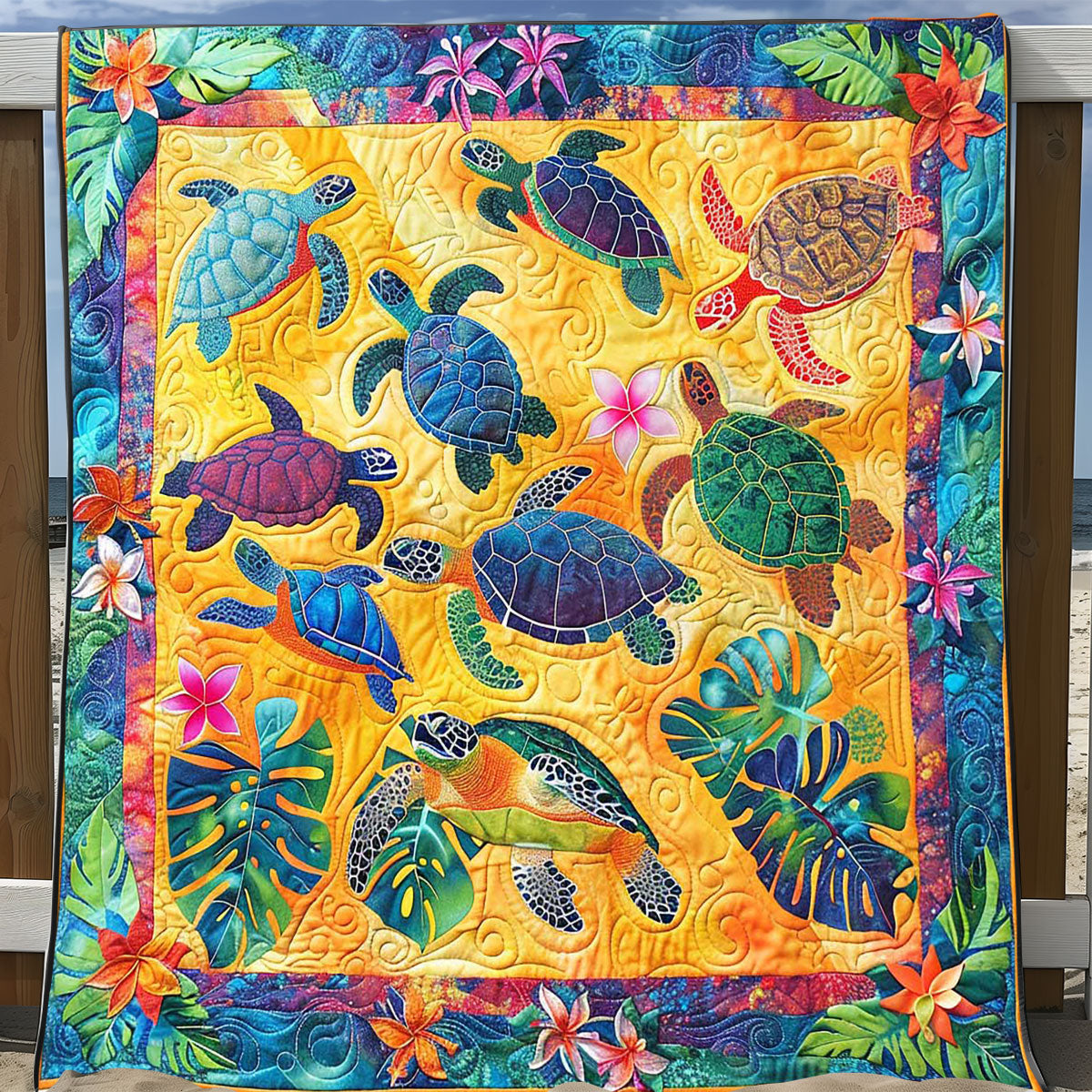 Turtle Sunny Forest WP1008027CL Quilt