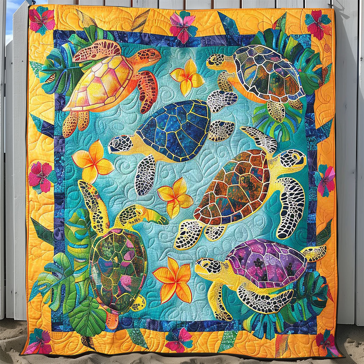 Tropical Turtle WP1008031CL Quilt