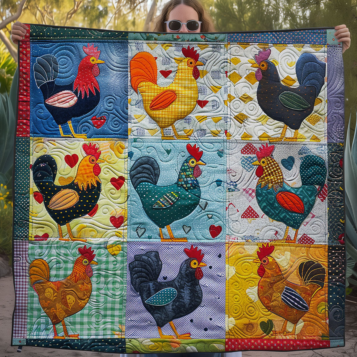 Joyful Chicken WG1408006CL Quilt