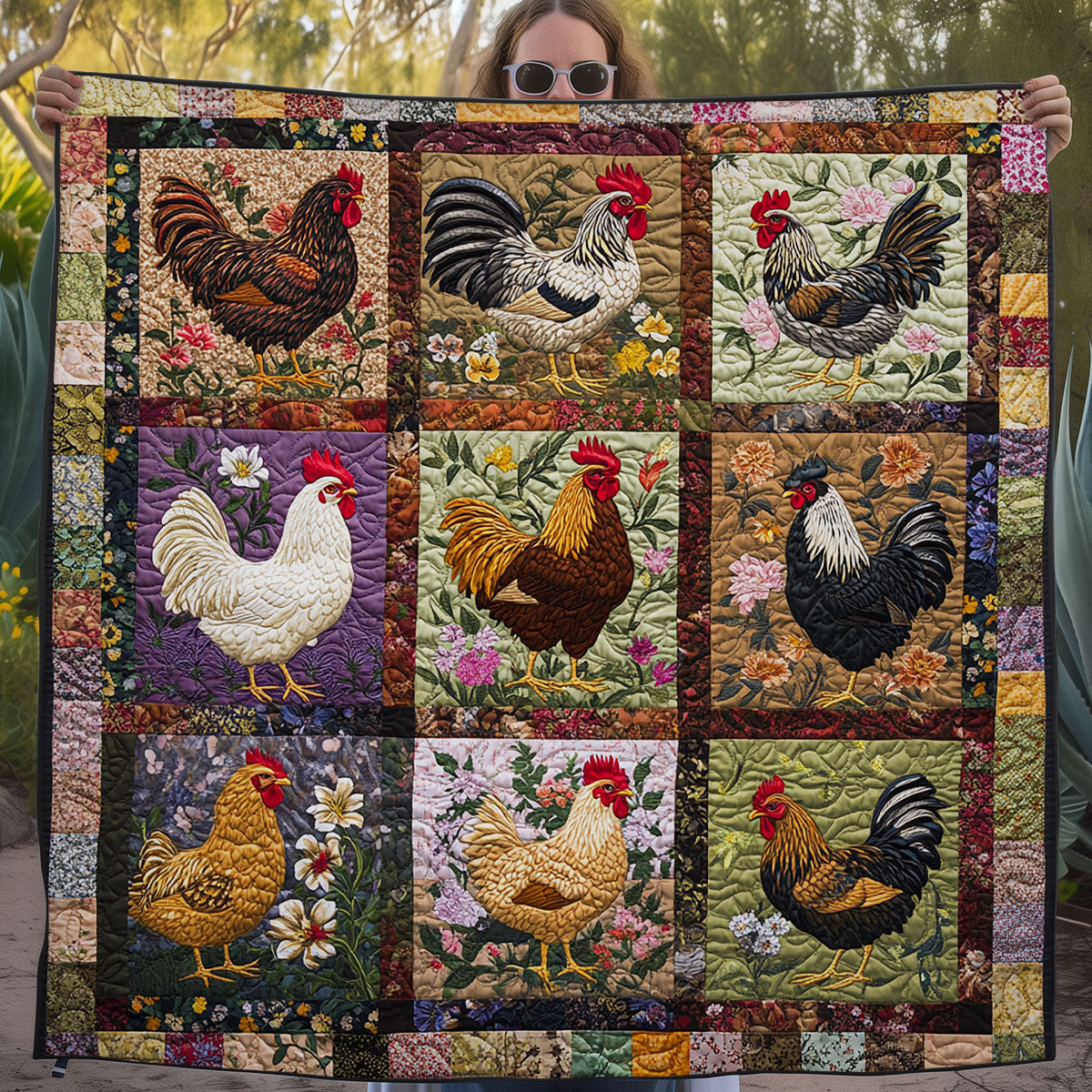 Chicken Garden WG1408010CL Quilt