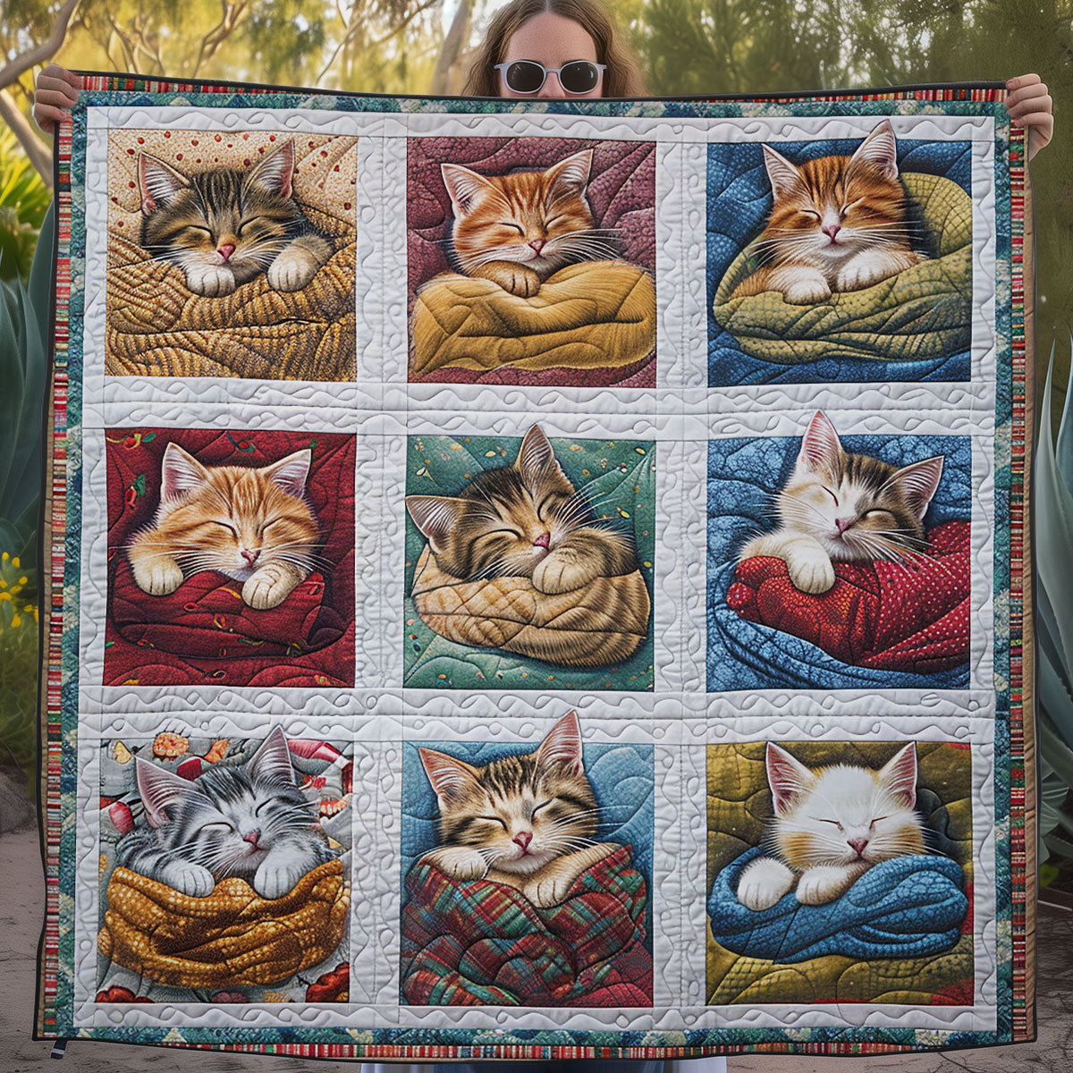 Sleeping Cozy Cat WG1408003CL Quilt