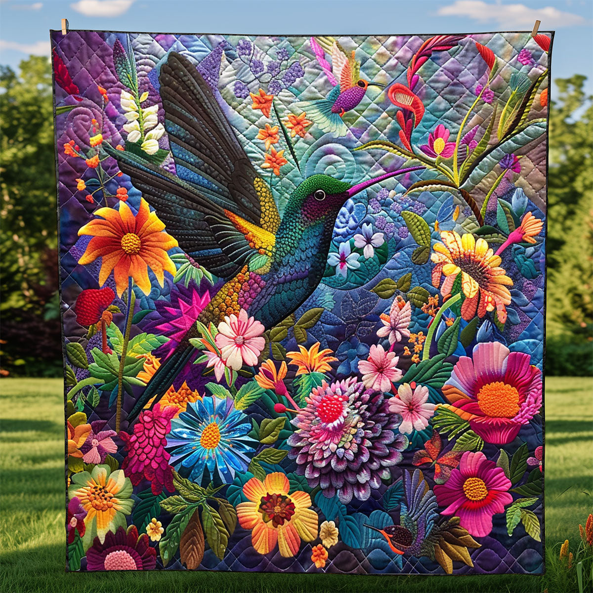 Blossom N Hummingbird XR1908062CL Quilt