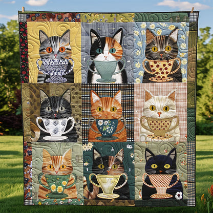 Cat Breeds And Coffee Cups XR2008014CL Quilt