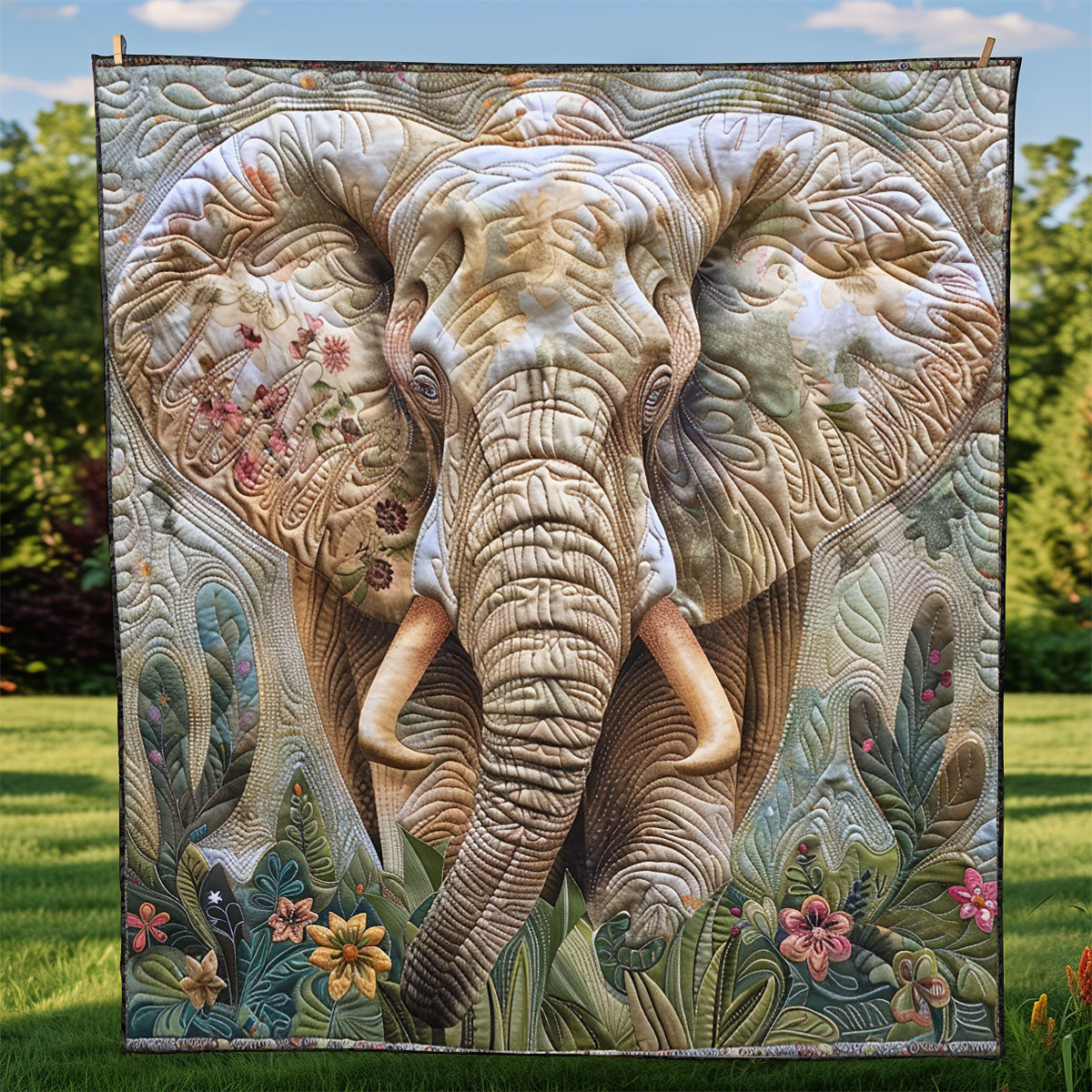 Charming Elephant XR2208012CL Quilt