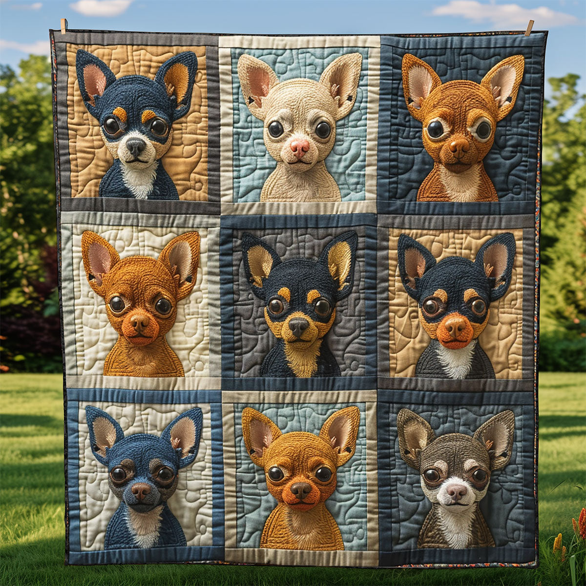 Chihuahua Faces XR2708004CL Quilt
