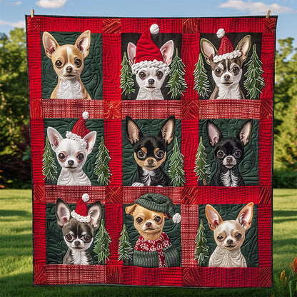 Chihuahuas Love Santa XR1508018CL Quilt