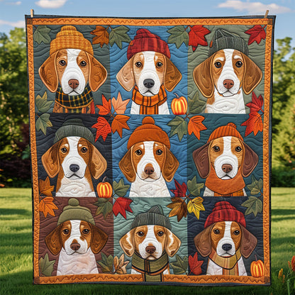 Cute Beagles Wearing Fall XR1908007CL Quilt