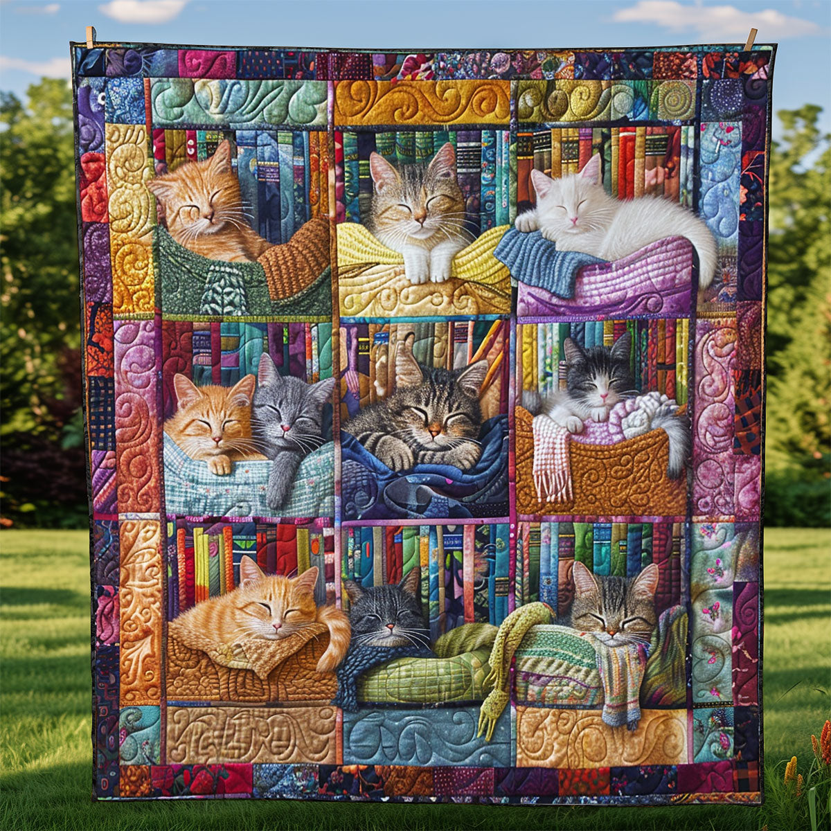 Happy Cat Sleeping XR2608004CL Quilt