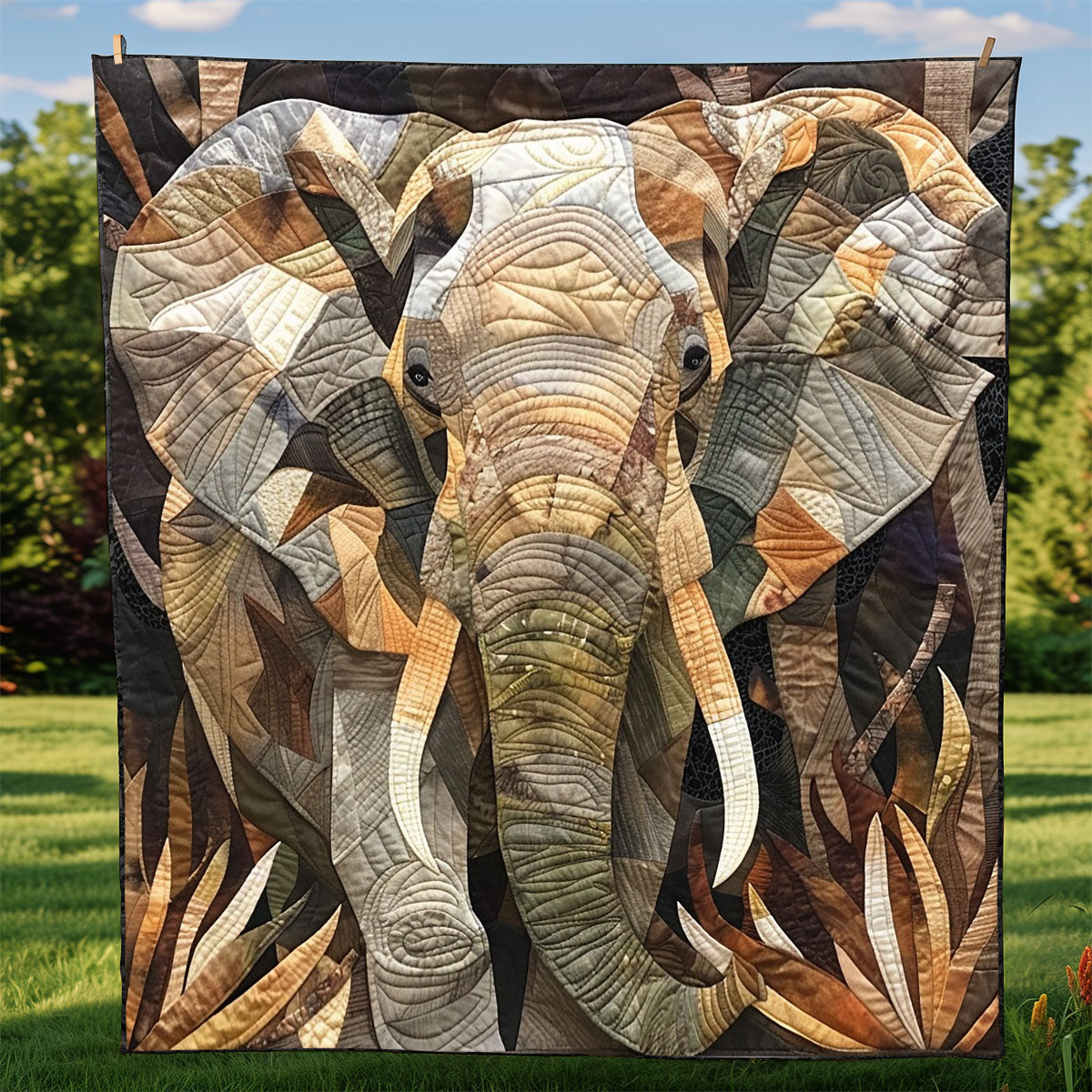 Jungle Elephant XR2208008CL Quilt