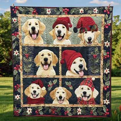 Red Hats Golden Retrievers XR1408001CL Quilt