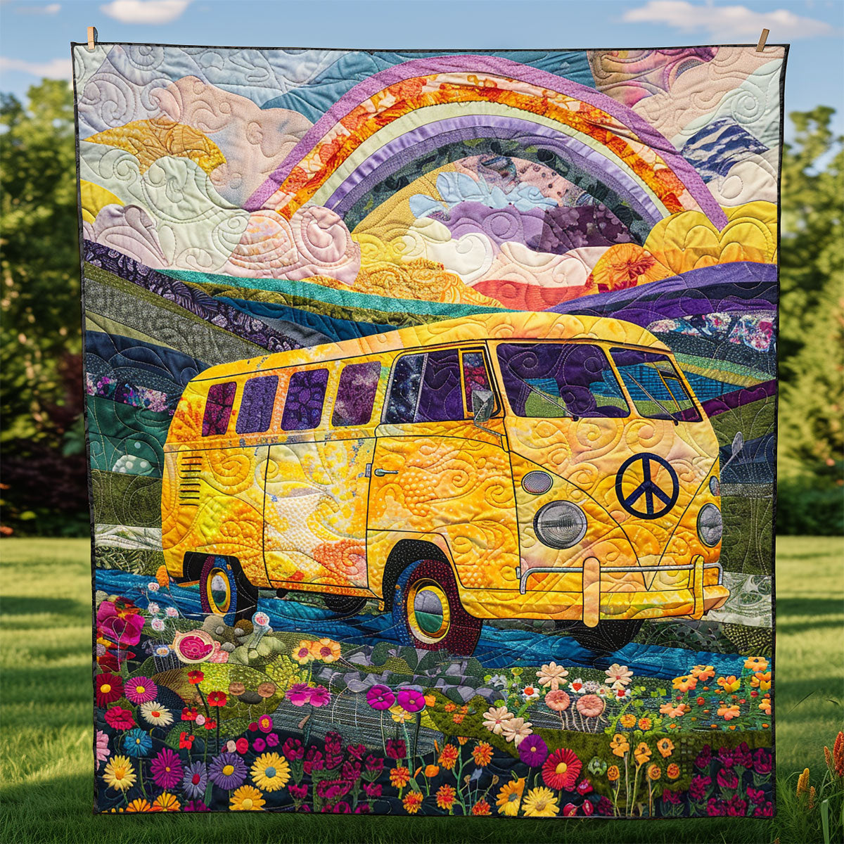 Yellow Van Hippie XR1908056CL Quilt