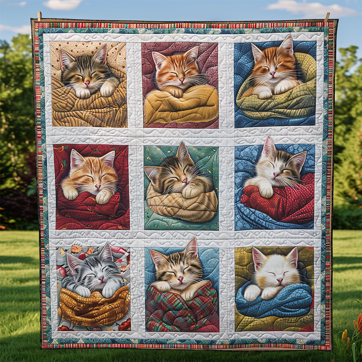 Sleeping Cozy Cat WG1408003CL Quilt