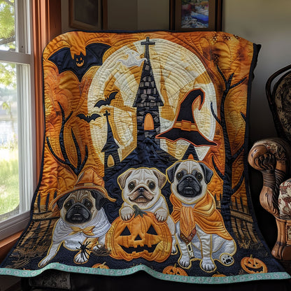 Bewitched Pugs XR3008025CL Quilt