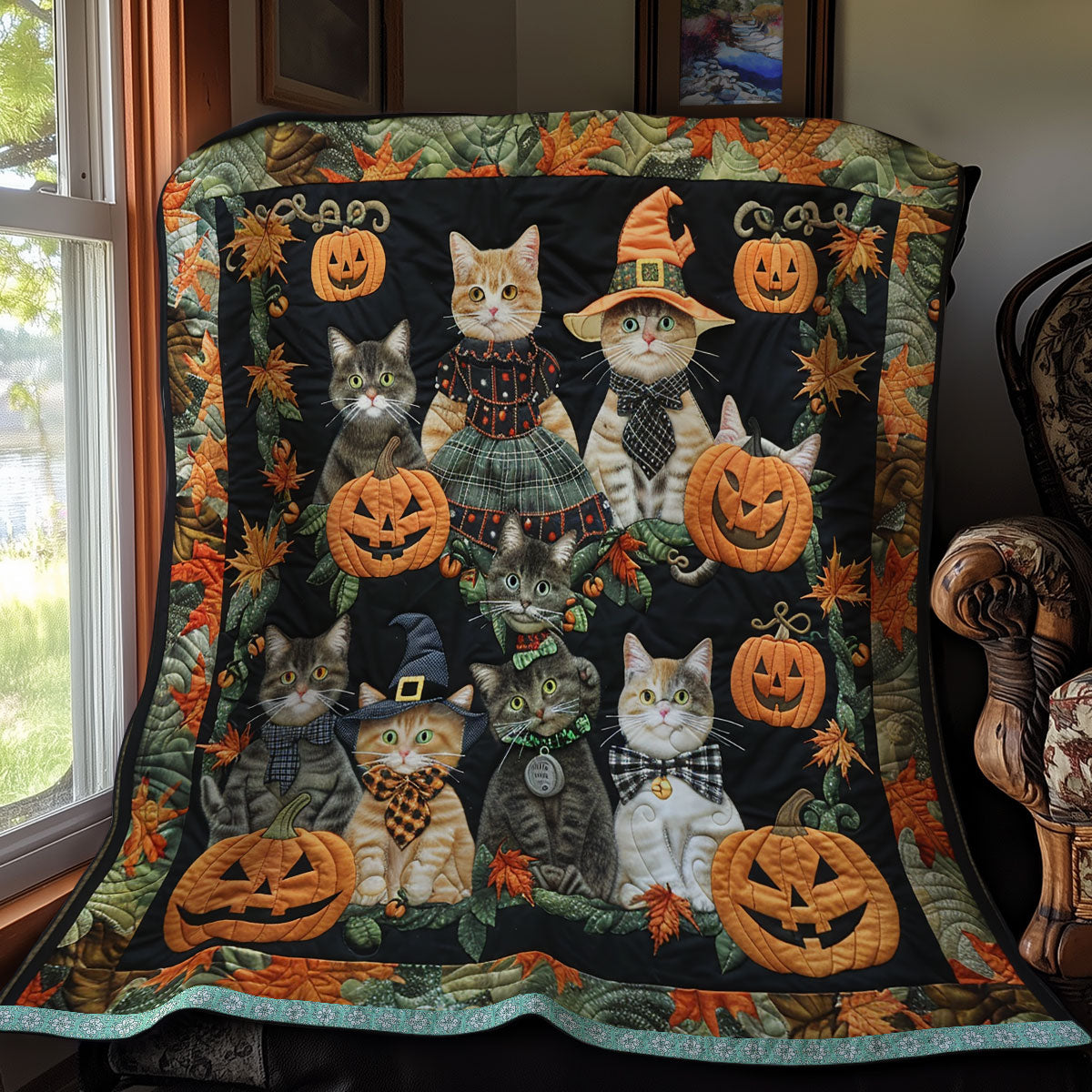 Cat Witch Pumpkin XR0409025CL Quilt