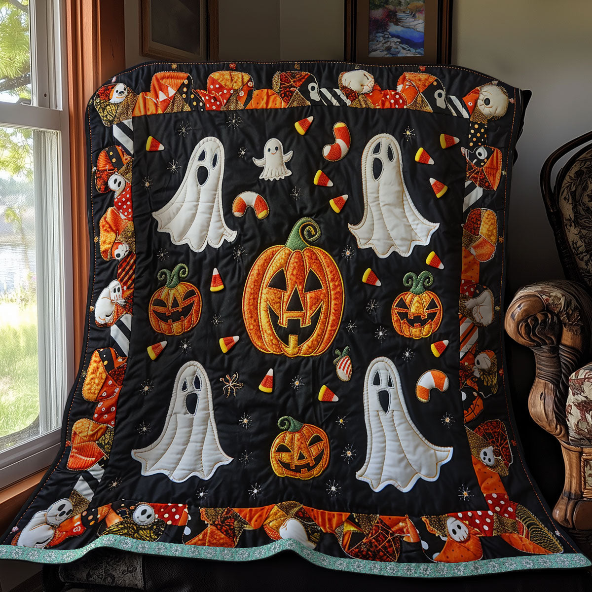Fright Pumpkins XR1009003CL Quilt