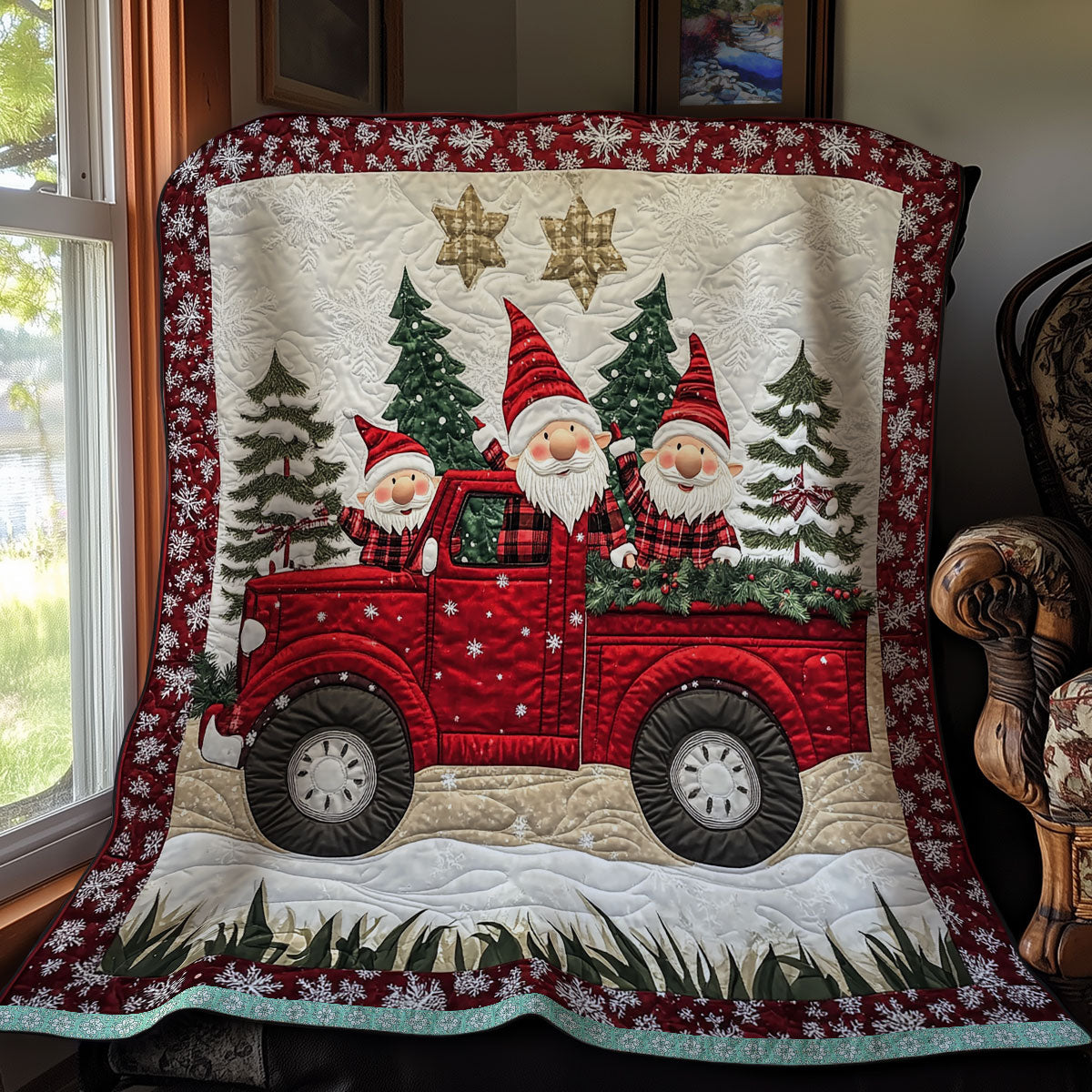 Red Truck In Christmas Night XR1009015CL Quilt