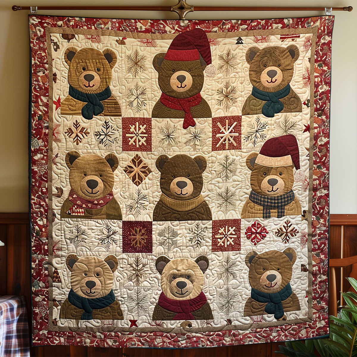 Bear And Christmas WO2208022CL Quilt