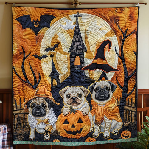 Bewitched Pugs XR3008025CL Quilt