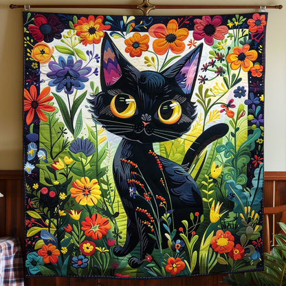 Black Cat And Floral WO2408020CL Quilt