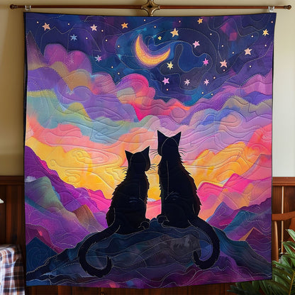 Black Cat Couple WO2408009CL Quilt