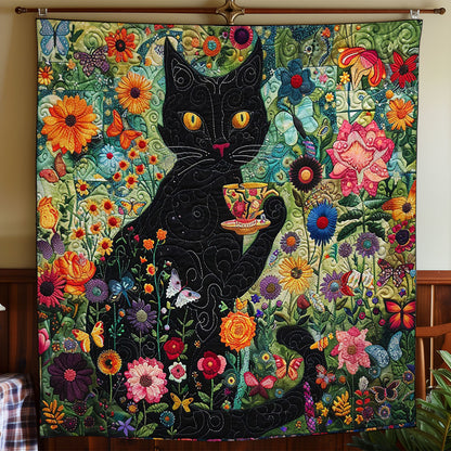 Black Cat Drink Tea WO2408030CL Quilt