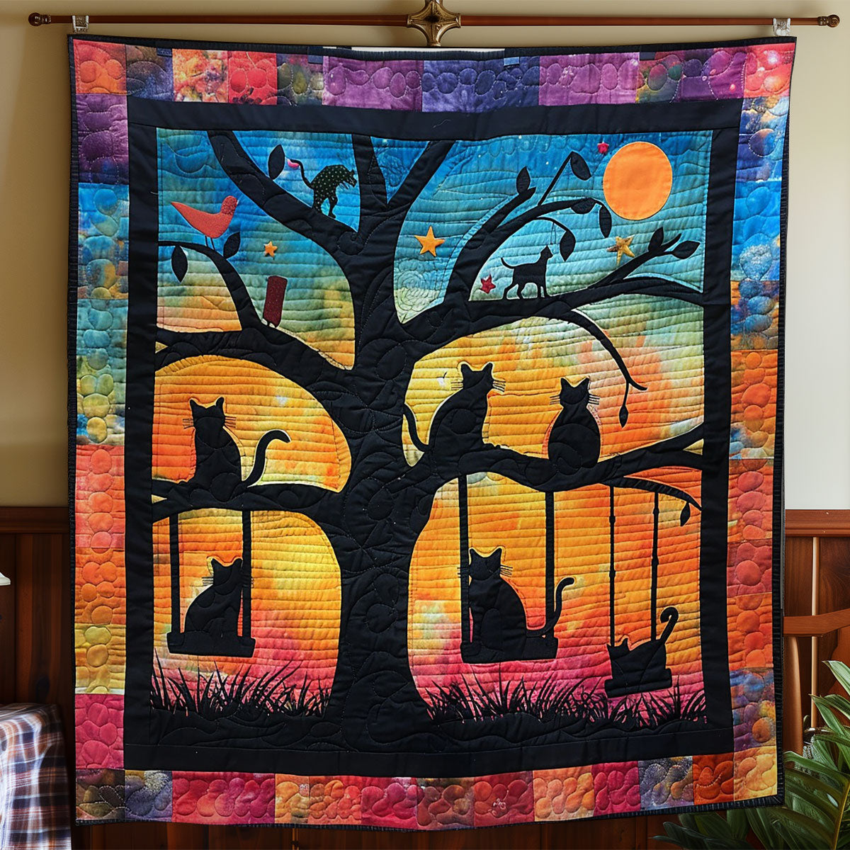 Black Cats And Swing WO2308032CL Quilt