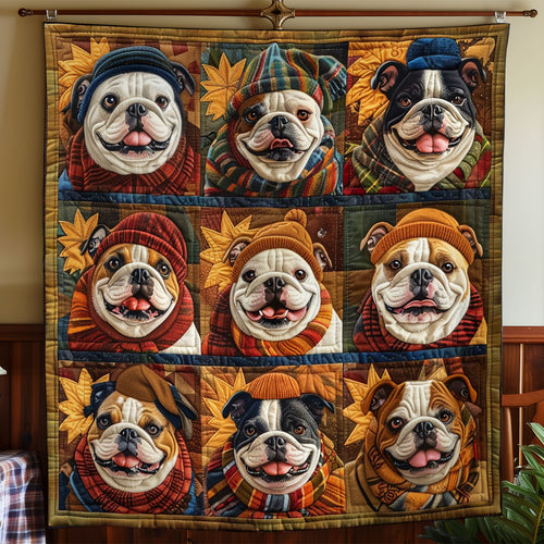 Bull Dogs And Autumn WO2808018CL Quilt