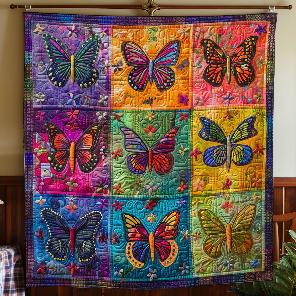 Butterflys Night WO2408034CL Quilt