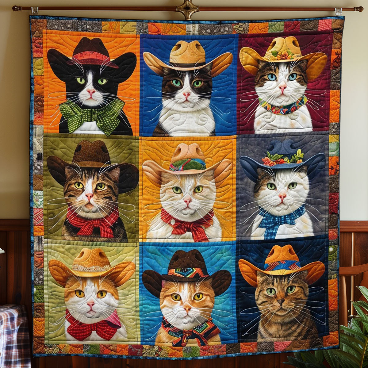 Cats With Cowboy Hats WO2908065CL Quilt