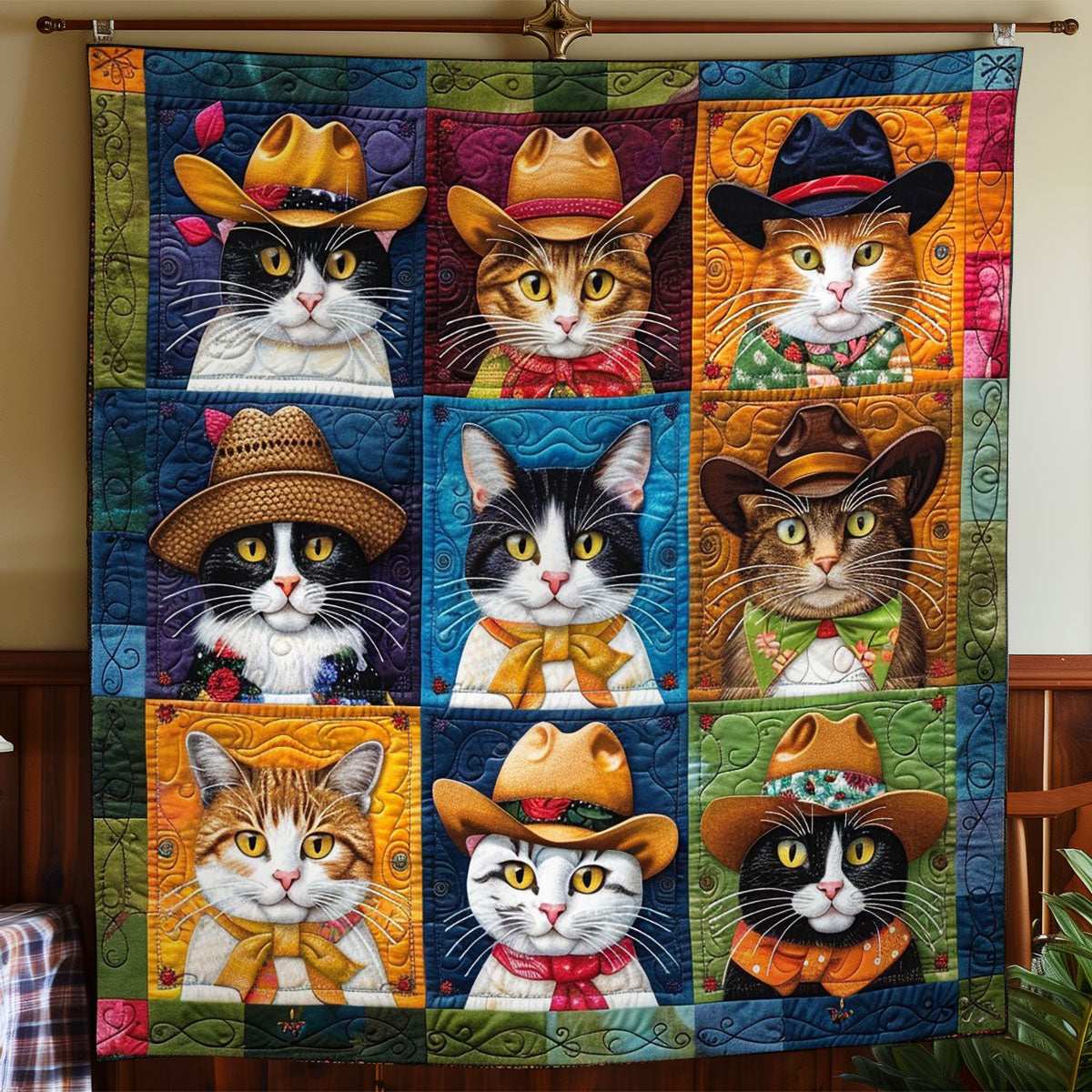 Cats With Cowboy Hats WO2908067CL Quilt