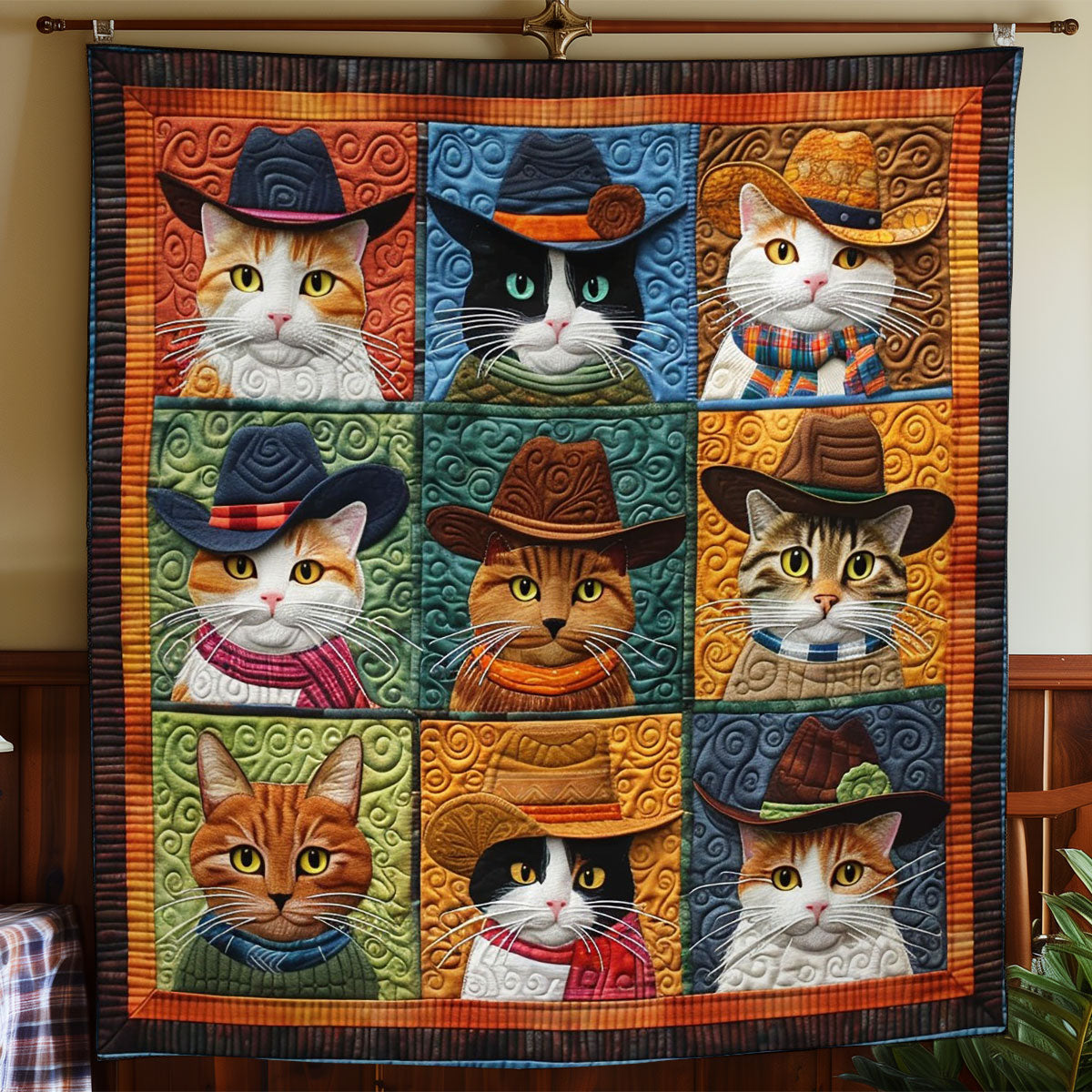 Cats With Cowboy Hats WO2908068CL Quilt