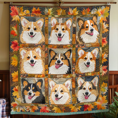 Corgi Autumn Leaves XR2708006CL Quilt