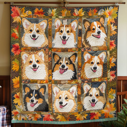 Corgi Autumn Leaves XR2708006CL Quilt