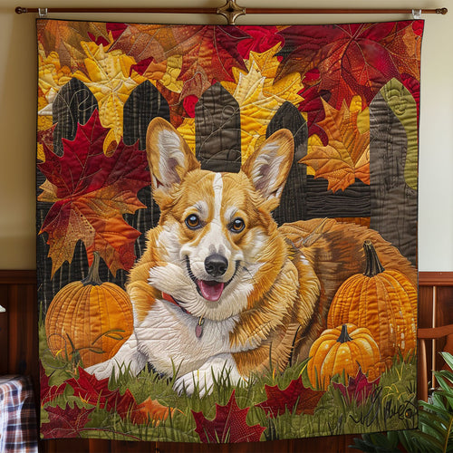 Corgi Dog With Autumn WO2608042CL Quilt