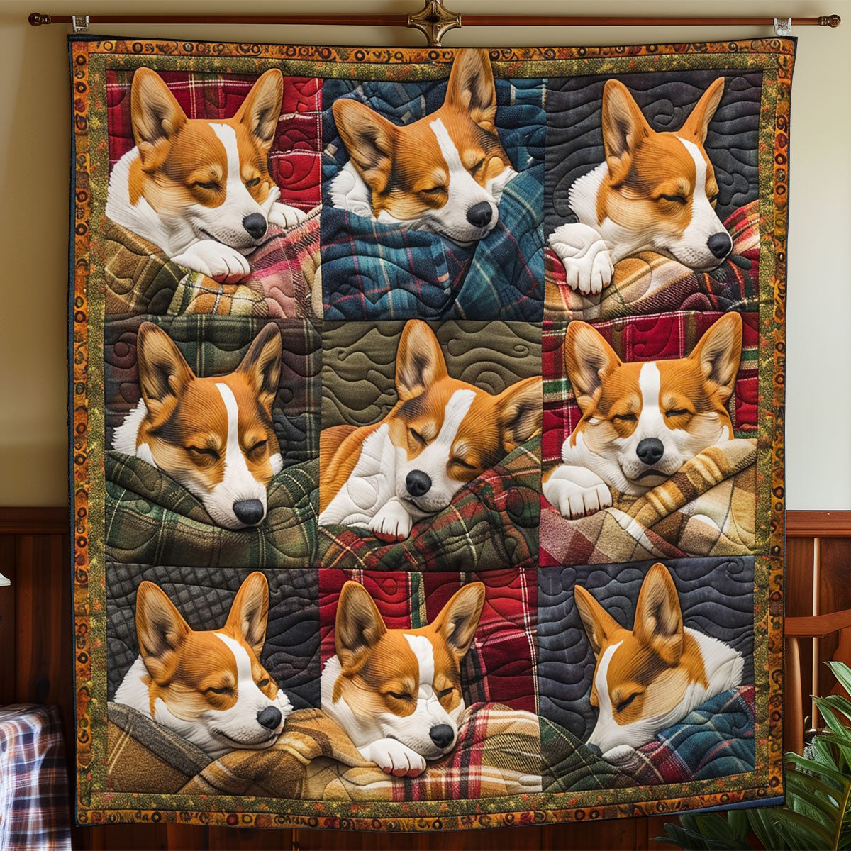 Corgi Dogs Warm WO2808044CL Quilt